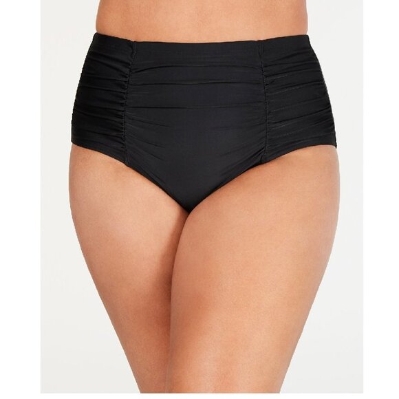 Island Escape Plus Size High-Waist Bikini Bottoms - Picture 1 of 8